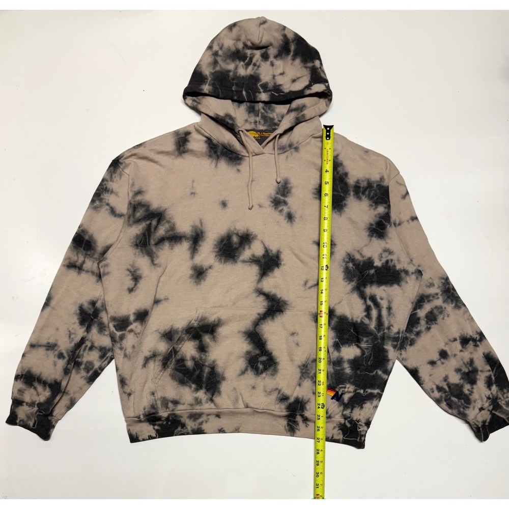 Aviator Nation Tie Dye Hoodie Tan Grey XL Mens Sweatshirt Made in USA Rainbow